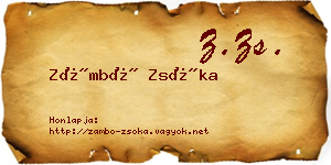 Zámbó Zsóka névjegykártya